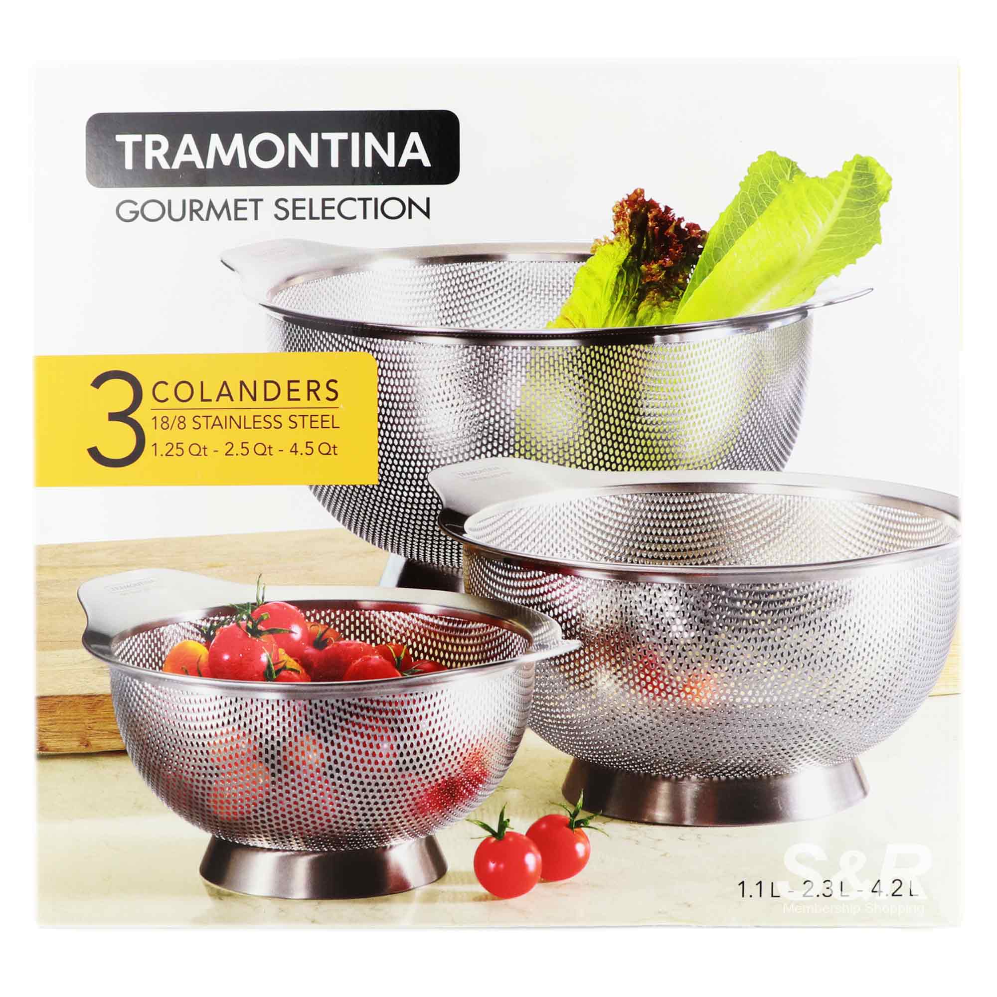 Tramontina Gourmet Selection Colanders 3pcs